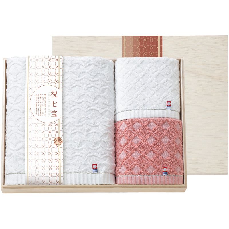 祝七宝 タオルセット（国産木箱入） C-A