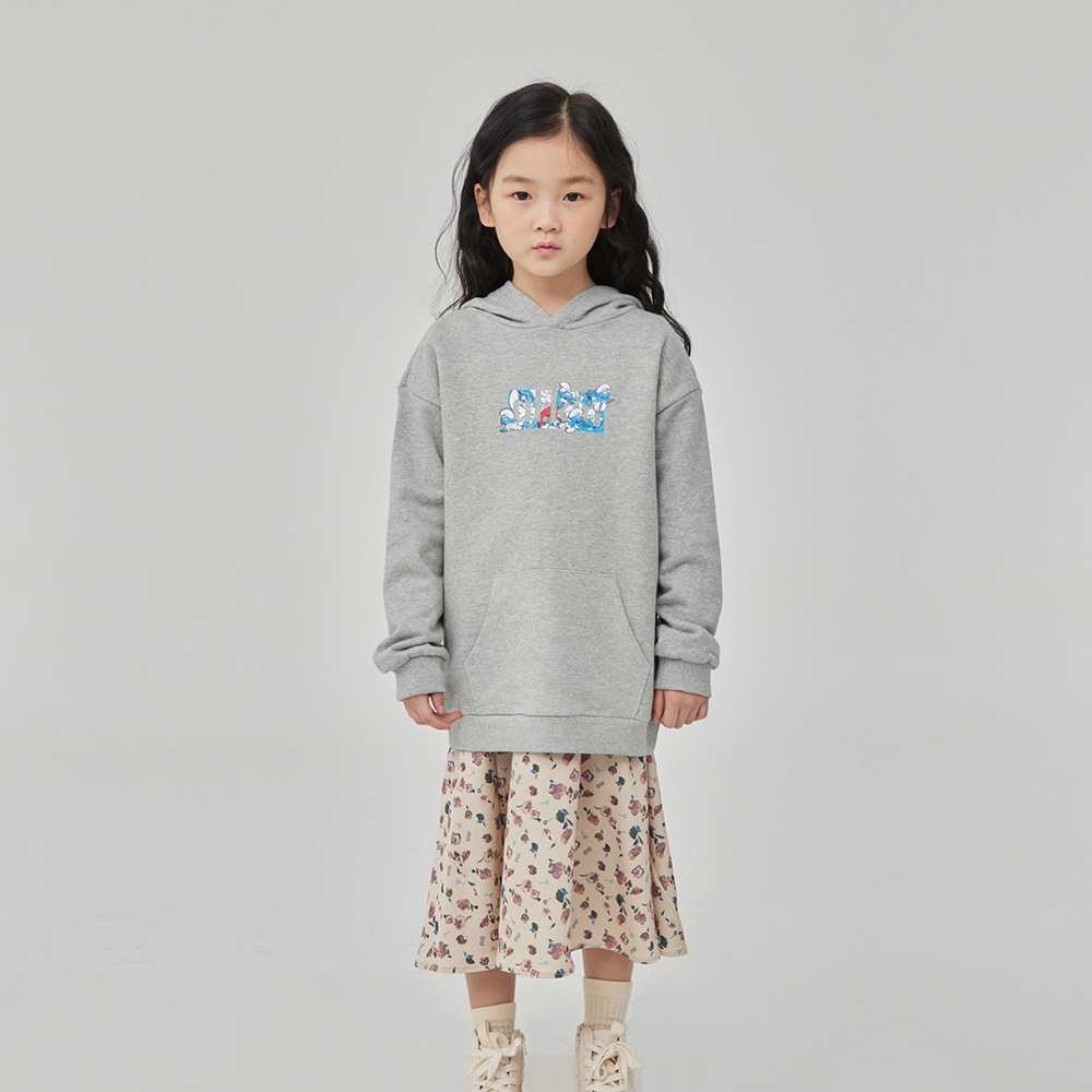 SMURFS in UL:KIN Print Kids Hoodie_Grey
