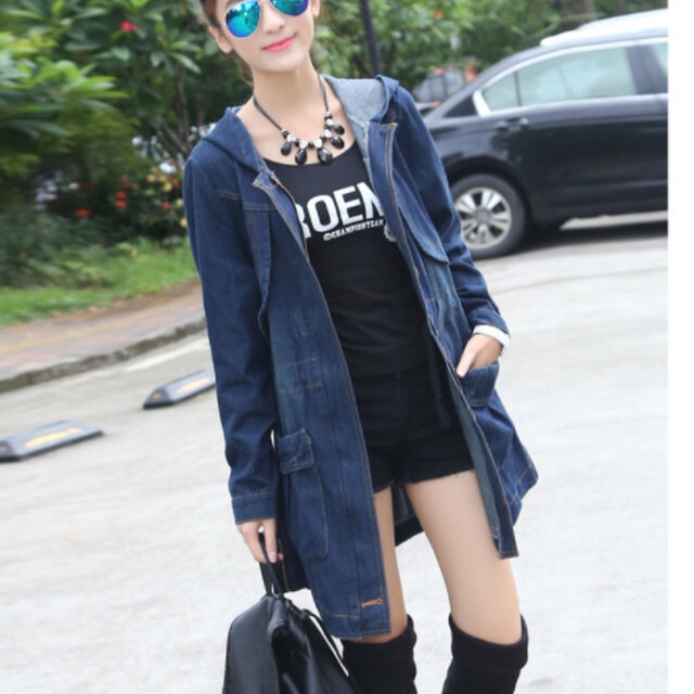 【送料無料】レディース デニムジャケット ジージャン Gジャン ネイビー 大人可愛い