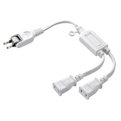 他サイト： サンワサプライ TAP-EX2WN ACアダプタ専用電源延長コード（2分岐・2P・2個口・ホワイト） TAPEX2WNの商品画像