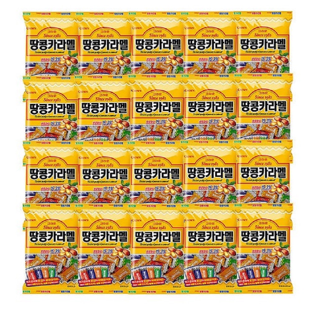 韓国-K MEAL-クラウンピーナッツキャラメル 120g 20袋(1箱)/キャンディー/ゼリーの香ばしさもっちり気分転換 オフィスおやつプレゼント -K FOOD渡韓ごっこ 9,510円