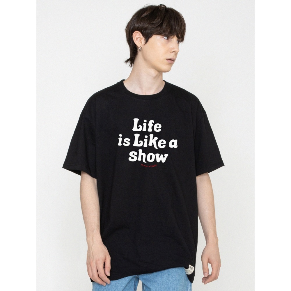 グレイバービッグライフスマイルロゴ半袖Tシャツ 5COLOR