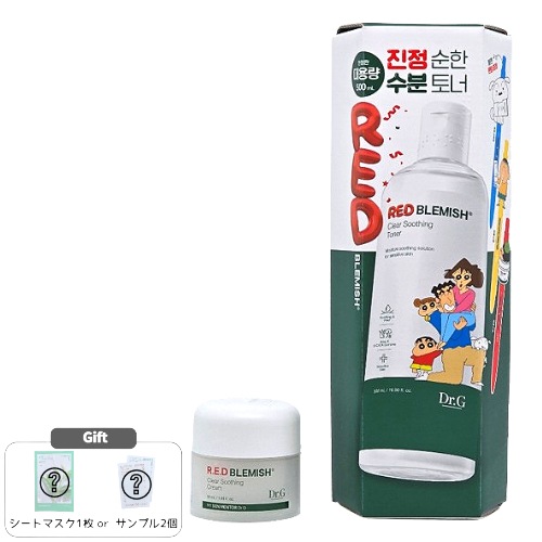 【クレヨンしんちゃん コラボ】レッドブレミッシュ クリア スージング トナー 500ml＋クリーム 50ml セット 鎮静 保湿 敏感肌 低刺激 肌バリアケア 韓国コスメ 人気
