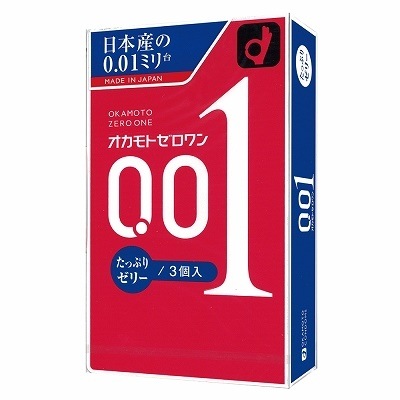 オカモトゼロワン0.01ミリ たっぷりゼリー 3個入6箱セット コンドー0.01 Lサイズ コンドーム うすめ 均等な薄さで0.01ミリを実現!極上の柔らかさしなやかさのポリウレタン製