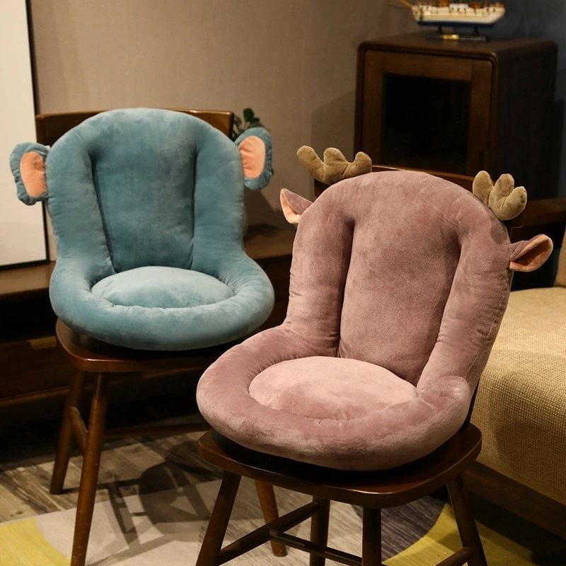 クッション 背もたれ付き 椅子型クッション 椅子用クッション チェアクッション 椅子用クッション オフィスクッション 座布団 椅子用 座椅子 クッション 寒冷対策 冷え対策 省エネ 着る毛布 腰痛 デ