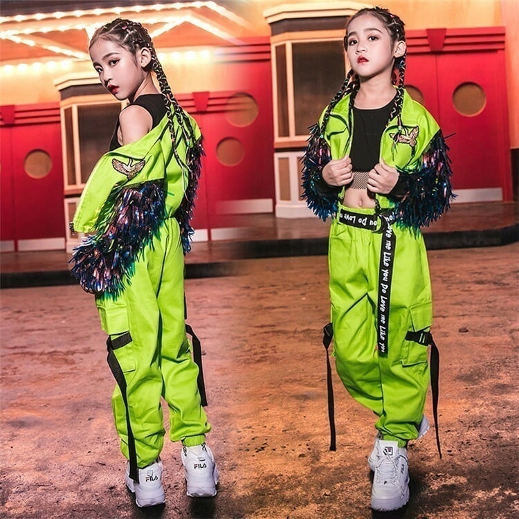 【本日限定】ヒップホップ ダンス衣装 K-POP 韓国子供服 キッズダンス衣装 ヒップホップ ストリート コートジャケット へそ出し HIPHOP ステージ衣装 応援団 ジャズダンス 女の子セット 派