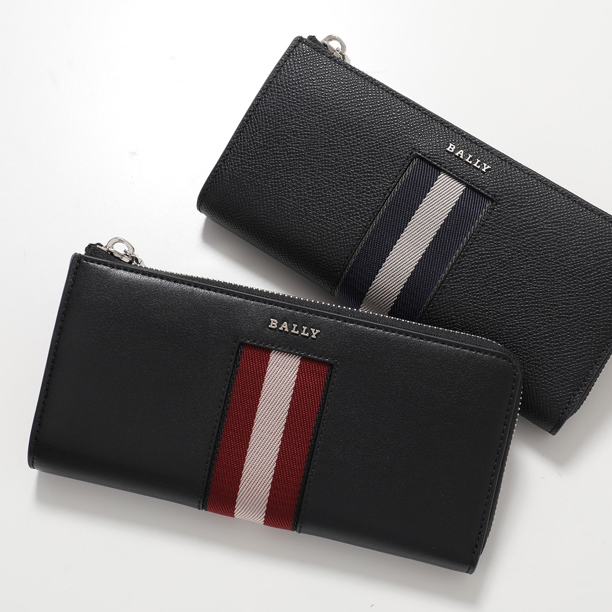 BALLY バリー L字ファスナー 長財布 BLYTHEN.DSH メンズ 6309717 VT837 6309718 VT838 レザー バリーストライプ U901P/BLACK+PALLADIO