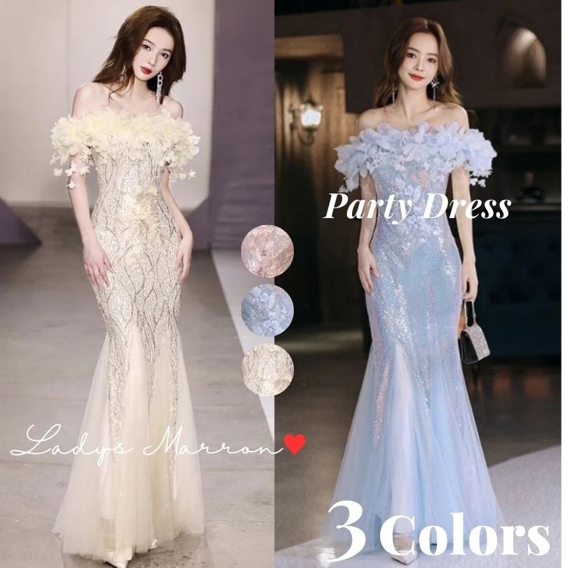 【急速出荷 2025年新作】イブニングドレス マーメイドドレス ロングドレス 同窓会ドレス 成人式ドレス オフショルドレス オフショルダードレス ウェディングドレス ウエディングドレス 前撮りドレス
