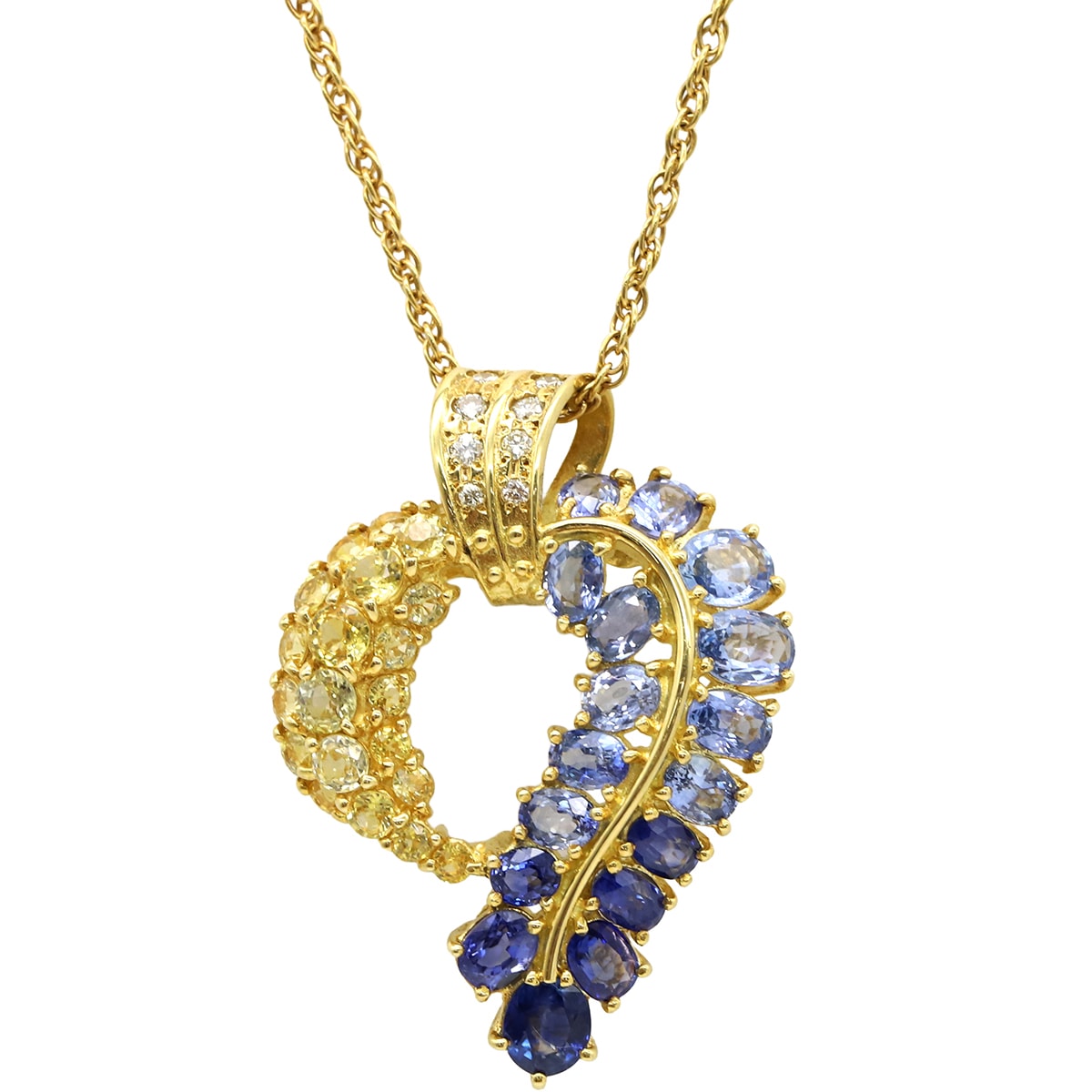 クリスチャン バーナード Christian Bernard ネックレス サファイア ダイヤ K18YG サファイア ダイヤモンド イエローゴールド クリスチャン ベルナール 【中古】