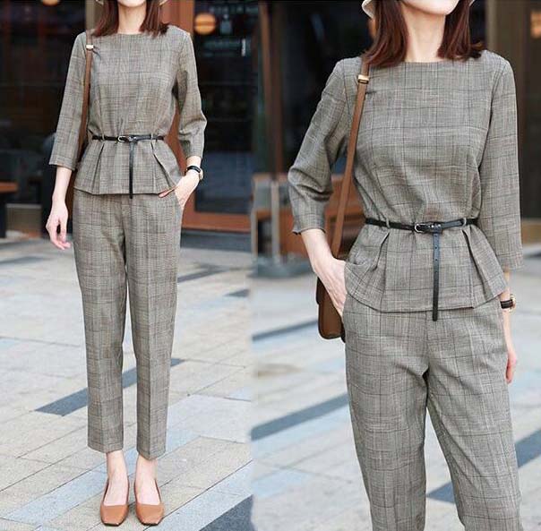 セレモニースーツ レディース 上下セット チェック柄 パンツスーツ ママスーツ セットアップ 可愛い 春秋 フォーマルスーツ 2点セット 上着+パンツ きれいめ 入園 入学 卒業 卒園式 オフィス リ