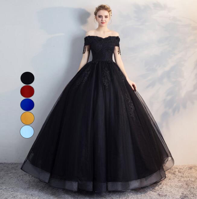 カラードレス ロング パーティードレス オフショルダー ボリューム Aライン ロングドレス お花 エレガント 大人 結婚式 パーティー 二次会 お呼ばれ 発表会 演奏会 新年会 テレビ ドレス 礼服