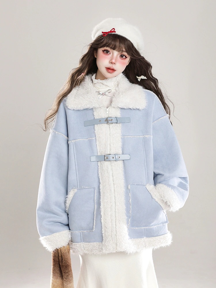 2025 秋冬ふっくら中綿 レディース シルエット韓国ファッション ボアジャケット 防寒 スエード調 長袖トレンド アウター暖かい羽織るかわいいジップアップ レトロサイズ ファー厚手 あったか