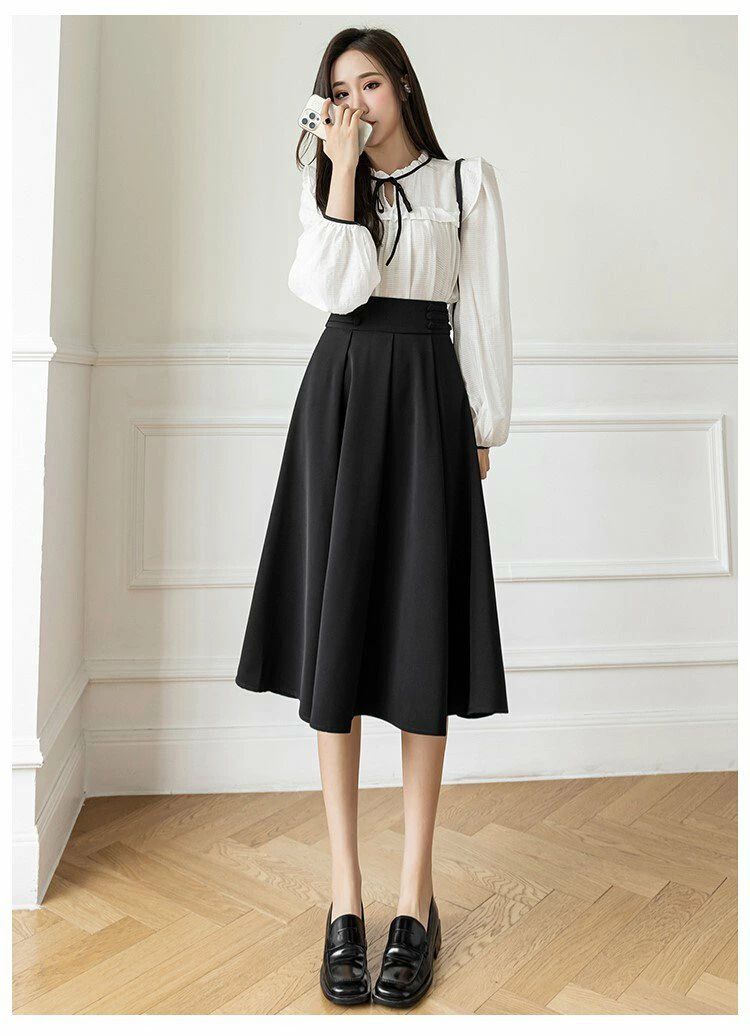 【送料無料】通勤 OL ビジネス オフィス ミーティング 会議 無地 都会的 フォーマル シンプル きれいめ 大人可愛い ハイウエスト