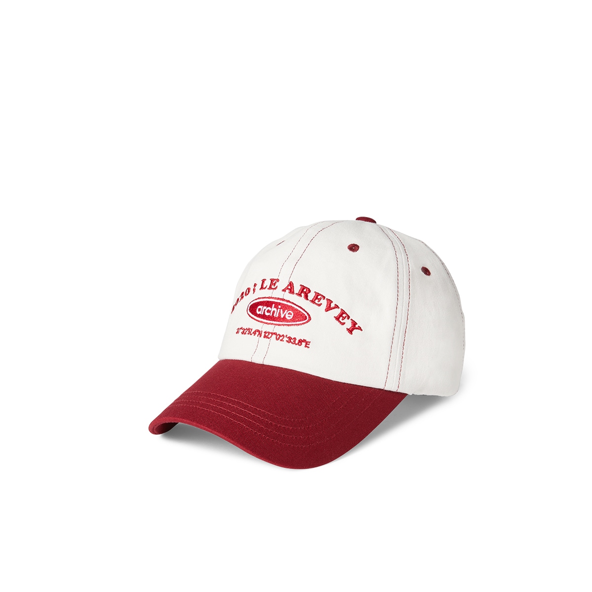 LE AREVEY ARCHIVE BALLCAP IVORY/BURGUNDY 6,450円