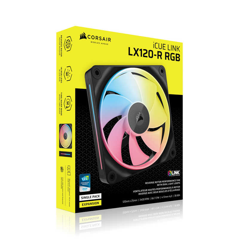 コルセア　CORSAIR　iCUE LINK LX120-R RGB Single Reverse Fan Expansion　CO-9051049-WW