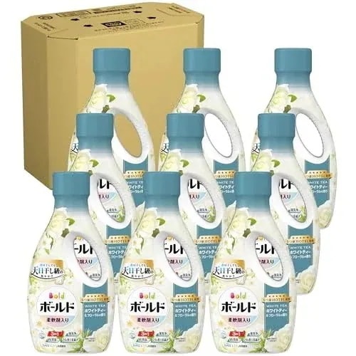 ボールド 柔軟剤入り 洗濯洗剤 液体 ホワイトティー＆フローラルの香り 本体 680g×9本 [ケース品]