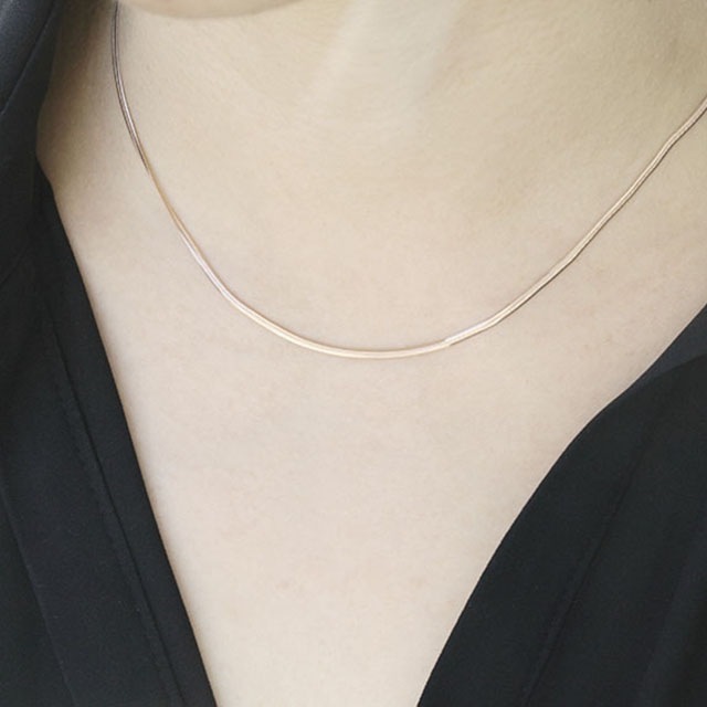 925シルバーヘビストラップネックレススネーク2mm