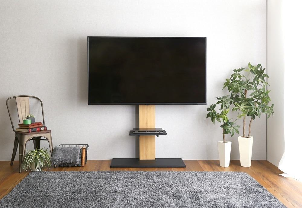 テレビ台 テレビスタンド ハイタイプ コーナー 壁寄せ 壁寄せテレビスタンド 頑丈 32-100インチまで対応 高さ調整 専用棚板付き2点セット 23,753円