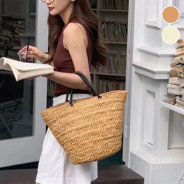 【夏セール！】かごバッグ バスケット トートバッグ サマーバッグ 夏 ワンハンドル ストローバッグ 【akbss24-557】【予約販売：15-20日】宅込