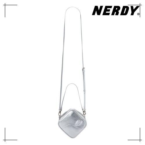 NERDY 公式正規品 ダイヤモンド 2WAY クロスバッグ (Silver) 韓国ファッション