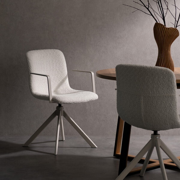 宮武製作所 CH-C5285-2 WH ホワイト Stead(ステッド) 回転ダイニングチェア (2脚セット) メーカー直送