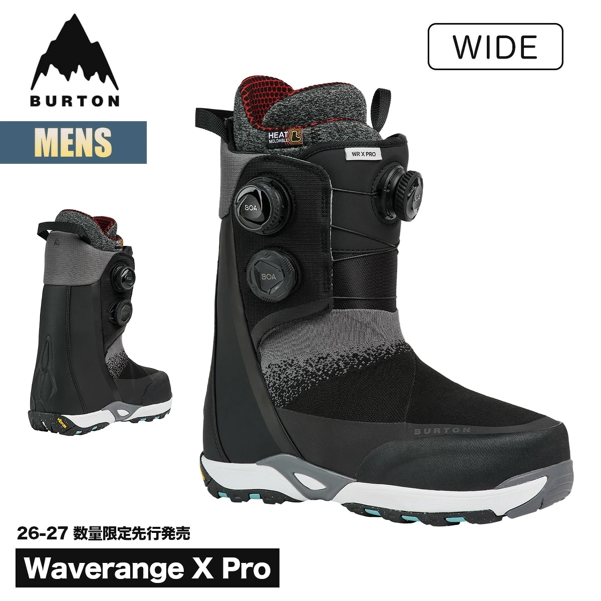 スノーボードブーツ メンズ 26-27 数量限定先行発売 ウェイブレンジ X Pro ワイド W26JP-310561 Mens Waverange X Pro Snowboard Boots