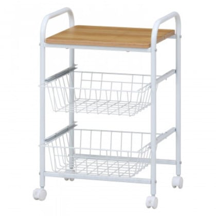 不二貿易 C/D:15421 キッチンワゴン FBC-01-1 WH/NA 15421
