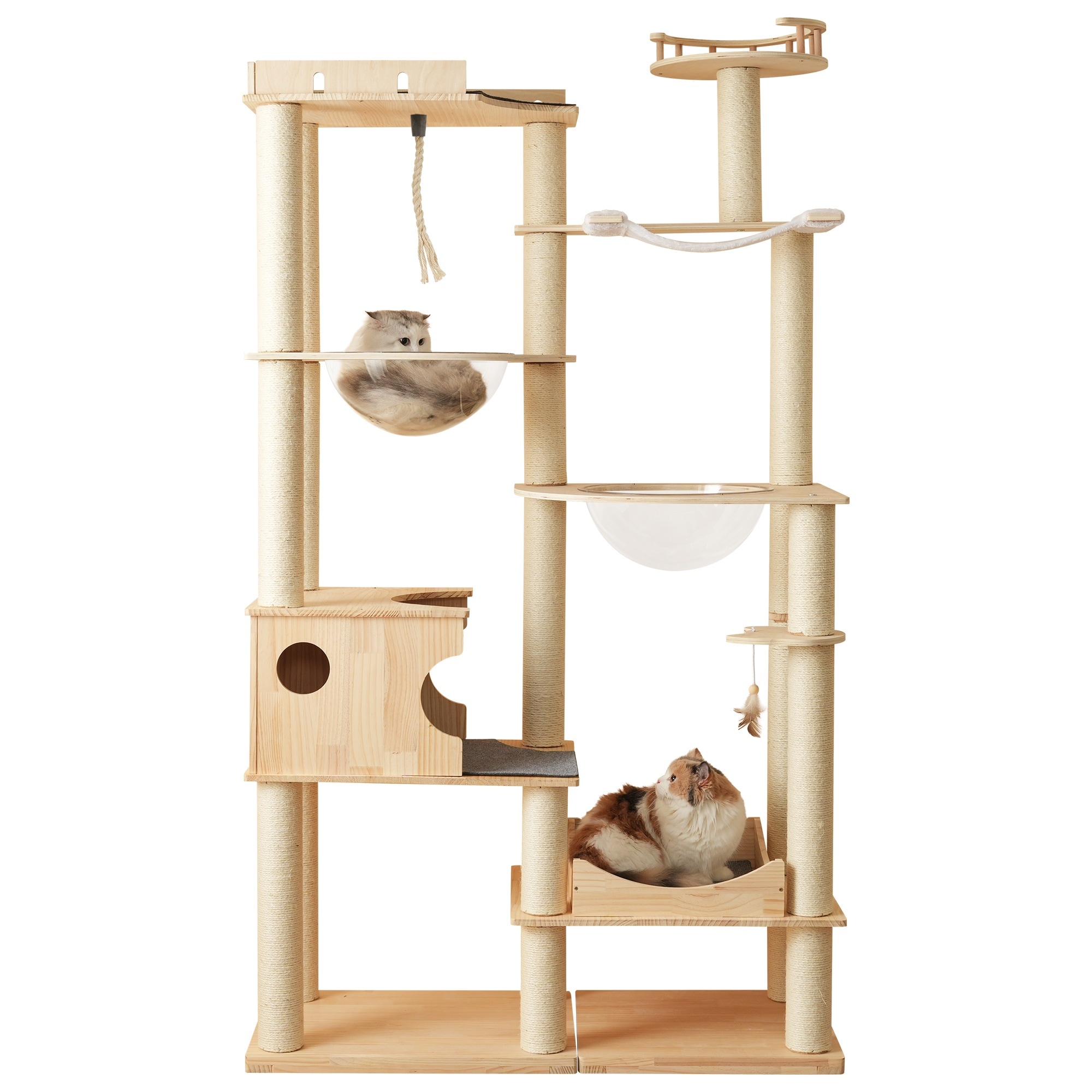 【国内発送&送·料·無·料】818キャットタワー 猫タワー キャットツリー 高さ194cm 据え置き 多頭飼い 宇宙船 ネコタワー ハンモック 上り下りしやすい 爪とぎポール 木製 可愛い 子猫 大型