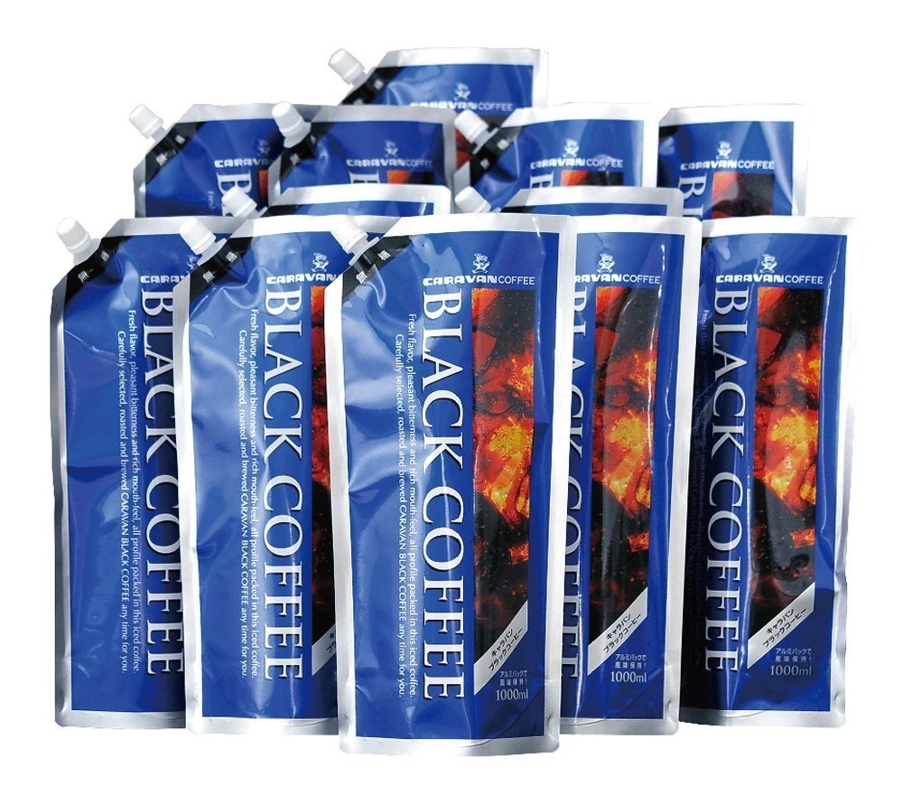 即日発送 キャラバンコーヒー ブラックコーヒー 無糖 1L×12袋