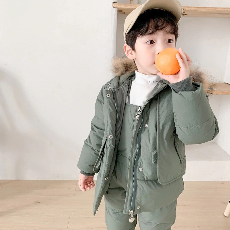 人気沸騰 スキーウェア ダウンジャケット ダウンコート スノーボードウェア キッズ 子供 上下セット サロペット フード付き 子供服 おしゃれ 防風 雪遊び