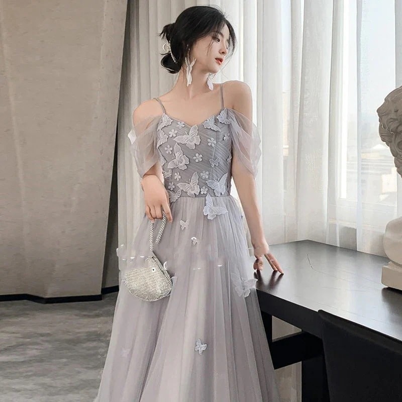 ウェディングドレスパーティードレスロング丈花嫁ドレス結婚式司会演奏会用ドレス着痩せきれいめお呼ばれ編み上げプリンセスドレス上品ワンピ