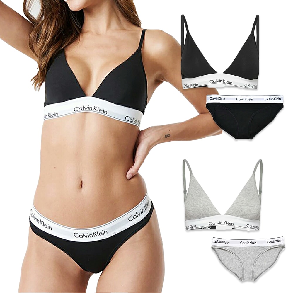 レディース 下着 ブラ&ビキニ ショーツ 上下セット モダン コットン セットアップ インナー カップ付き 女性