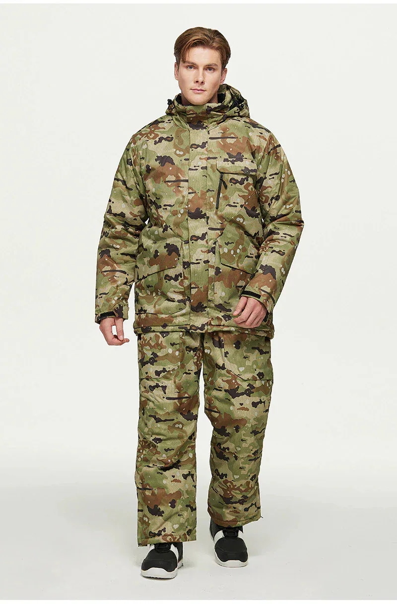 出荷が迅速である新品 スノーボードウェア 2026 2026 上下セット メンズ レディース ジャケット パーカー パンツ ズボン 迷彩 厚手 保温 防風 撥水 韓国風 スノボウェア スノーウェア ス