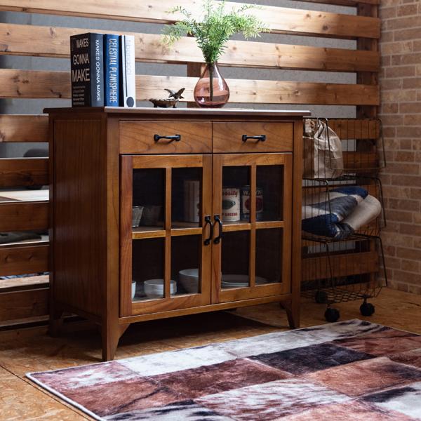 キャビネット 収納 引き出し 食器棚 ミニ 小さい 小型 省スペース コンパクト ナチュラル 北欧モダン 木製 おしゃれ 和 モダン カントリー調 収納棚 ガラス扉