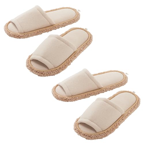 レック 激落ちくん おそうじスリッパ NEO (2足セット) Mサイズ 約22~25cm ベージュ / 丸洗いOK / マイクロファイバー /