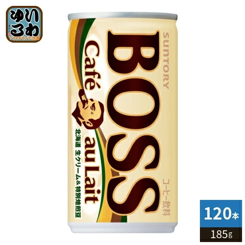 サントリー BOSS ボス カフェオレ 185g 缶 120本 (30本入×4 まとめ買い) 缶コーヒー 珈琲 コーヒー飲料