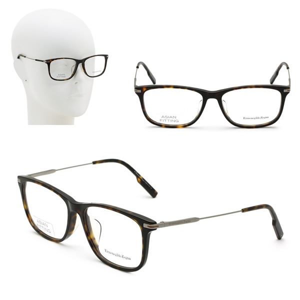 フレームのみ EZ5233-D/V 052 56 Ermenegildo Zegna メガネ 眼鏡 ハバナ シルバー