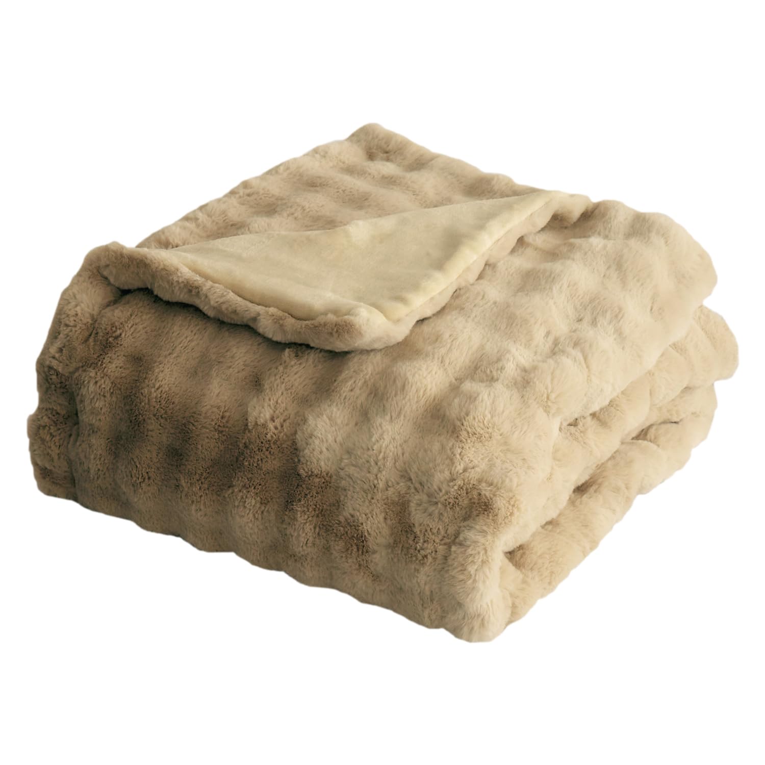 グッズラボ(Goods Lab+) 毛布 ブランケット ふわとろ毛布 ふわもこ毛布 軽量 洗える 2枚合わせ 暖かい あったか エアロゲル 吸湿発熱 静電気防止 防ダニ ベージュ ダブル 180×20