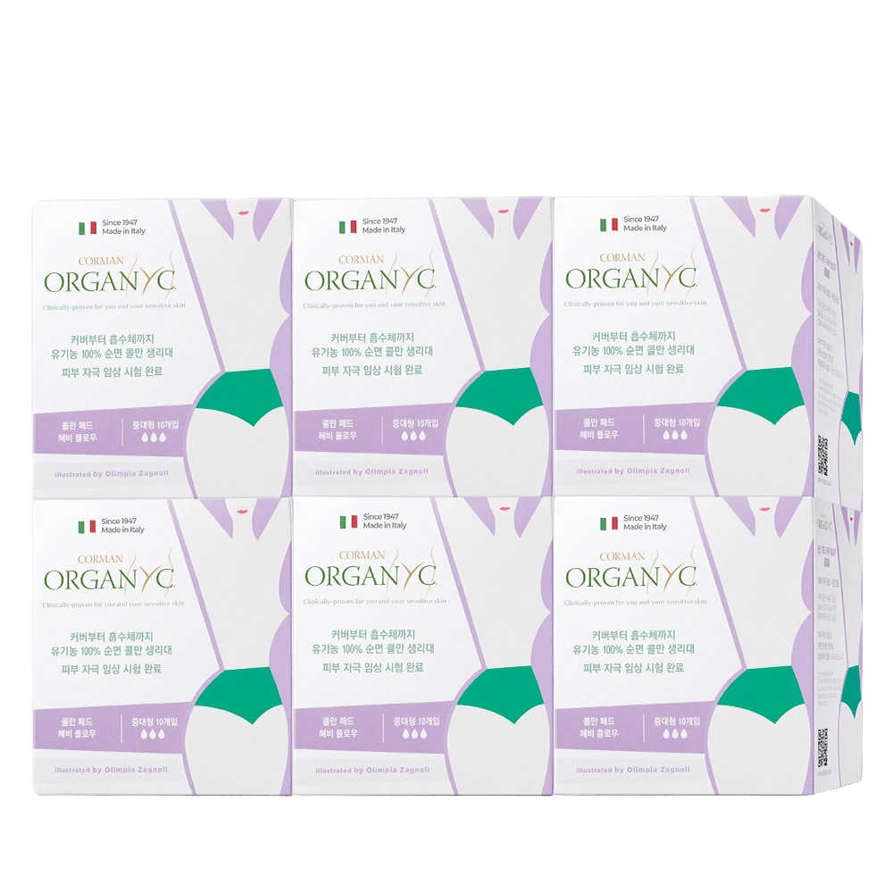 コールマン オーガニック純綿ナプキン 中大型 10枚入 6パック