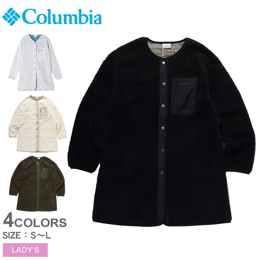 クリスタルベンドロングジャケット PL0257 レディース トップス ロング丈 おしゃれ 防寒 上着 防風 アウトドア 長袖 ポケット ブランド ロゴ 裏地総柄 ロングジャケット