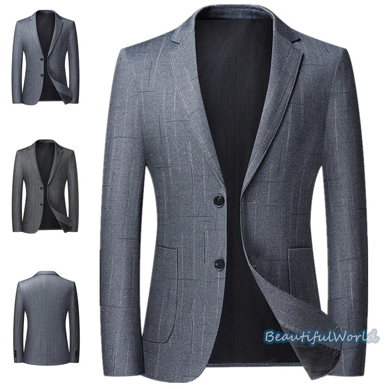 テーラードジャケット メンズ おしゃれ ブレザージャケット カジュアルスーツボーダー柄 ビジネススーツ フォマールスーツ アウター 春秋 通勤 紳士用 5,725円