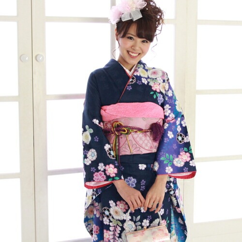 レンタル最大20日間 振袖 レンタル 成人式 セット 20点フルセット 青 紺 桜 鹿の子 レトロ 成人式から結婚式やフォーマルまで 振袖レンタル 格安 宅配 安い
