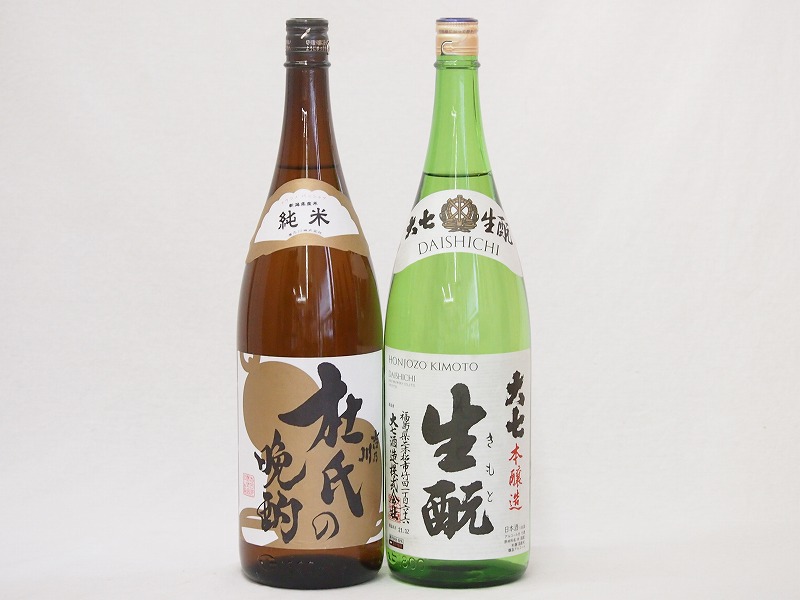 希少 黒入荷！ 純米(新潟県) 地酒晩酌2本セット(杜氏の晩酌 大七 1800ml2本 本醸造(福島県)) 生もと セット - aegis.qa