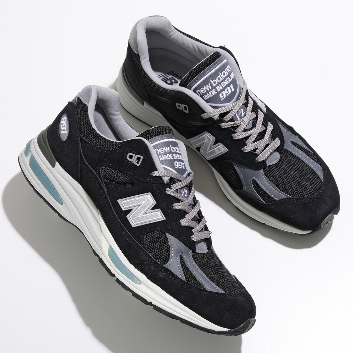 New Balance ニューバランス スニーカー Made in UK 991v2 U991BK2 メンズ ローカット ロゴ Dウィズ メッシュ スウェード 軽量 FuelCellクッション