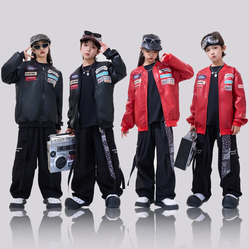 11 子供向けストリートダンストレンディな男の子のためのヒップホップホップヒップホップの新年のパフォーマンスコスチュームトレンディのジャズダンスコスチューム 1