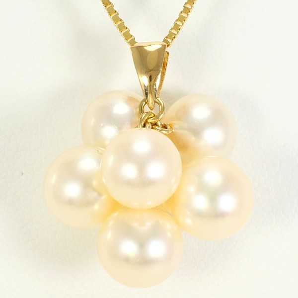 K18 18金 YG ネックレス パール(真珠) 中古