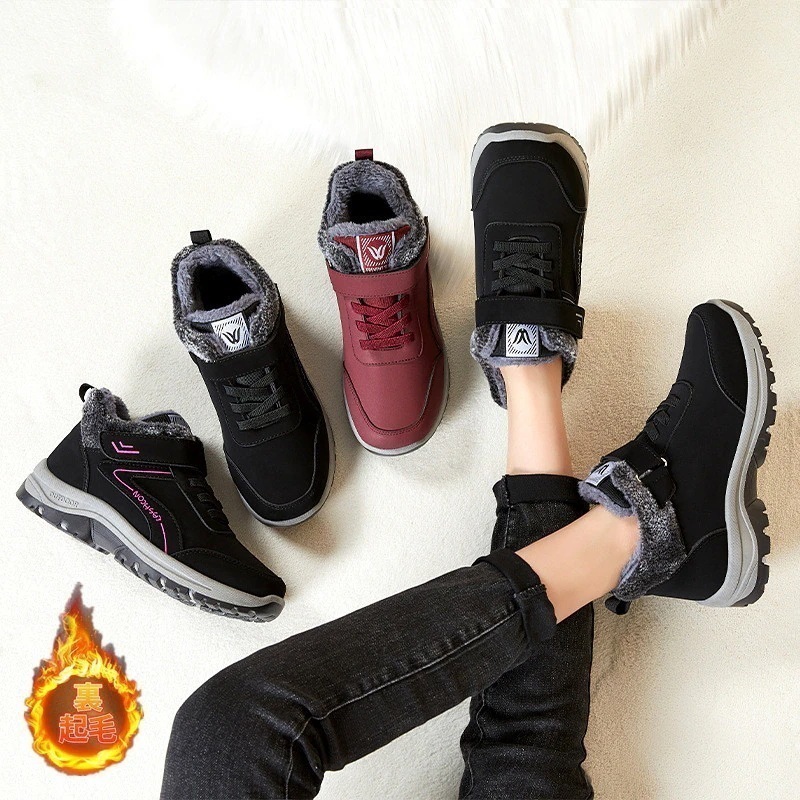 スニーカーブーツレディース裏起毛防寒暖かい保暖軽量シューズ履きやすいブーツ歩きやすいカジュアル雪防滑冬物