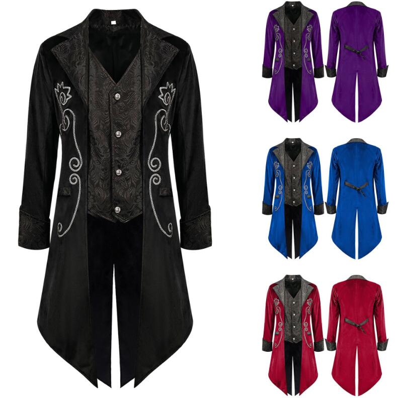 燕尾服 メンズロングジャケット 大人用コスチューム 舞台衣装 中世紀欧 王子様 伯爵 貴族コスプレ 吸血鬼 ステージ衣装 ハロウィンコスチューム ハロウィンパーティー 舞台劇 学園祭 お芝居 舞台衣裳