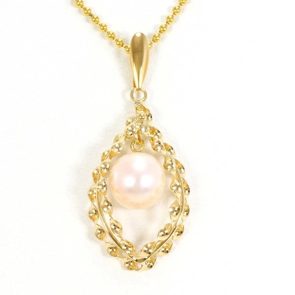 K18 18金 YG イエローゴールド ネックレス パール(真珠) 約40cm ジュエリー 中古