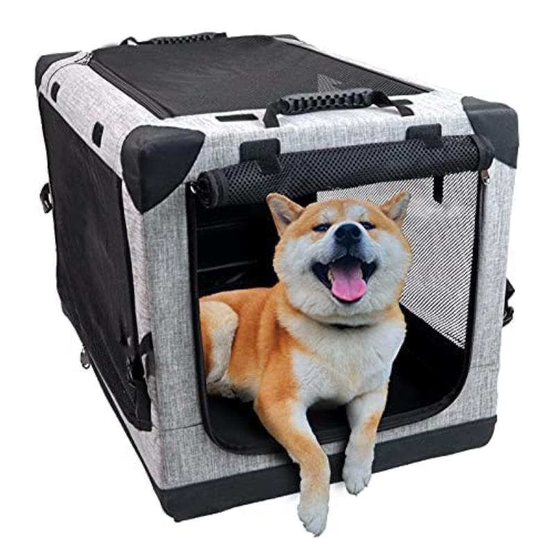 Totoro ball 折りたたみペットケージ 犬ケージ 犬用クレート 猫用キャリー・カート 持ち手付き 犬猫兼用 折りたたみ簡単『室内休憩急な来客時アウトドア病院キャンプに大活躍！ 』 (L